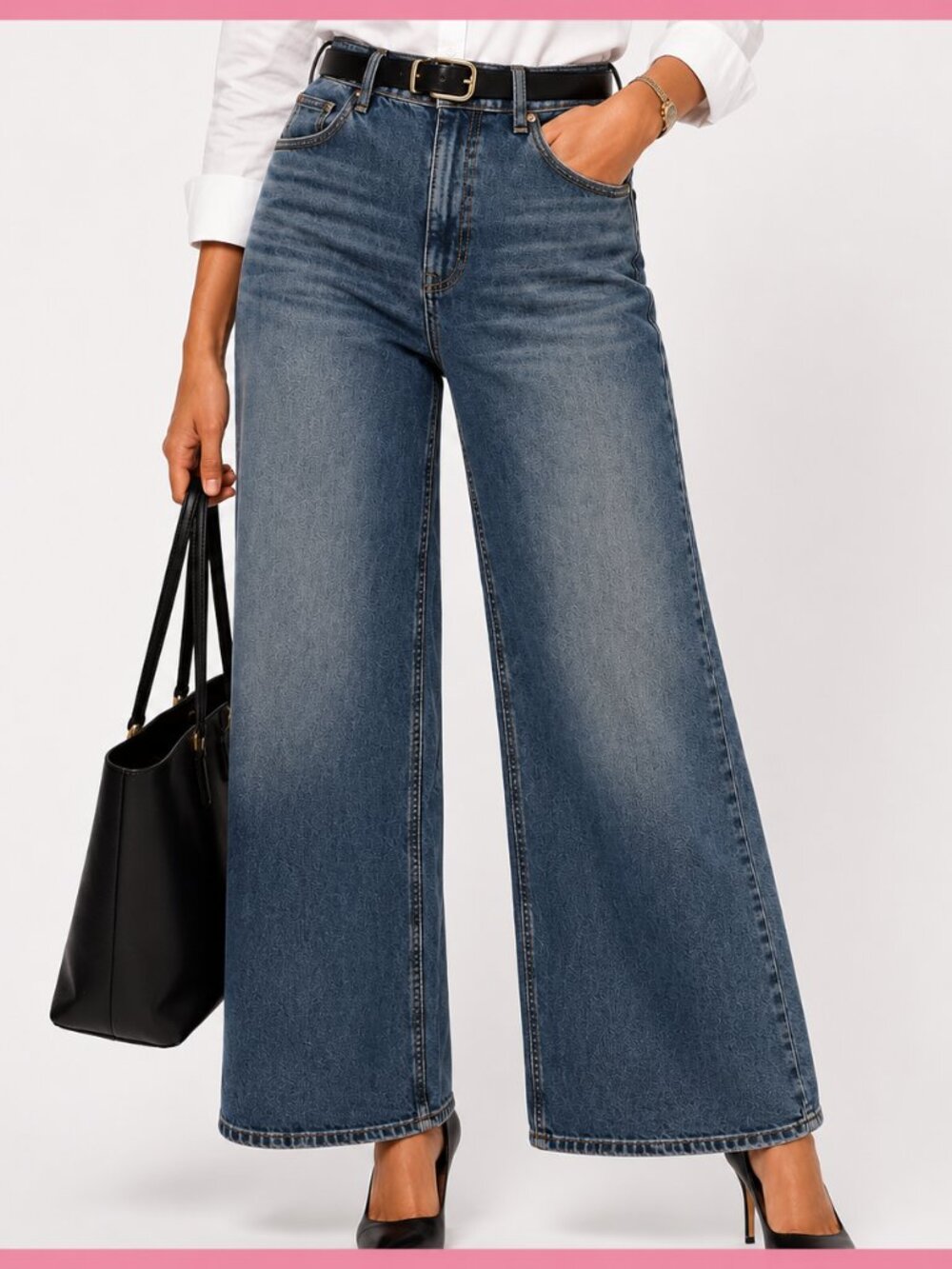 Women's Lee Blue High Rise Loose Straight Wide Leg Jeans Size 14